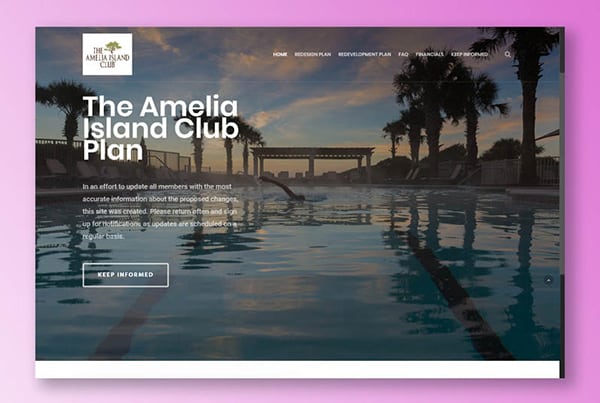 Création d’un template et site internet pour Amelia Island Club