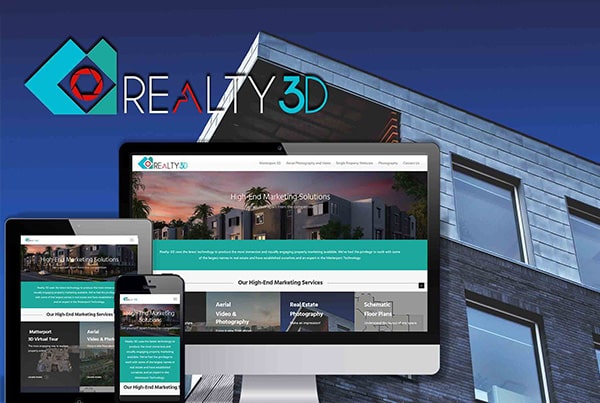 Création du logo et du site Internet de Realty 3d, une entreprise d’imagerie 3D dans l’immobilier