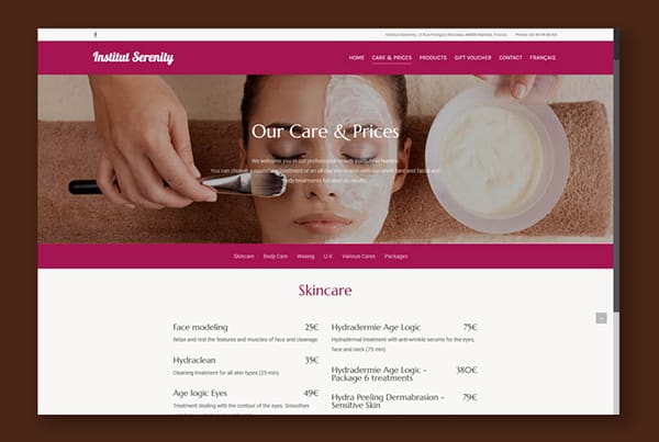 L’institut de beauté Serenity fait peau neuve avec un tout nouveau site Internet Responsive et multilingue.
