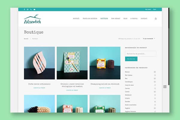 Création site E-commerce Zéro Déchet – ZoEssentiels
